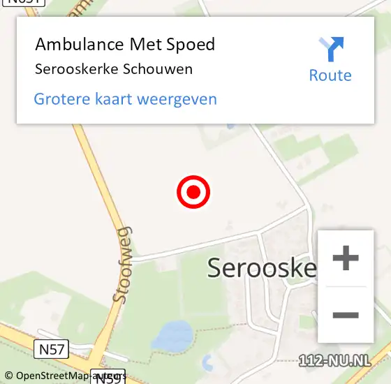 Locatie op kaart van de 112 melding: Ambulance Met Spoed Naar Serooskerke Schouwen op 16 januari 2019 08:57