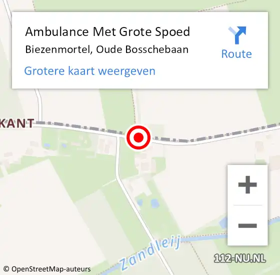 Locatie op kaart van de 112 melding: Ambulance Met Grote Spoed Naar Biezenmortel, Oude Bosschebaan op 16 januari 2019 11:43