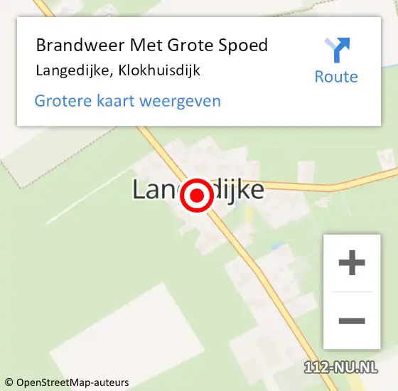 Locatie op kaart van de 112 melding: Brandweer Met Grote Spoed Naar Langedijke, Klokhuisdijk op 16 januari 2019 14:38