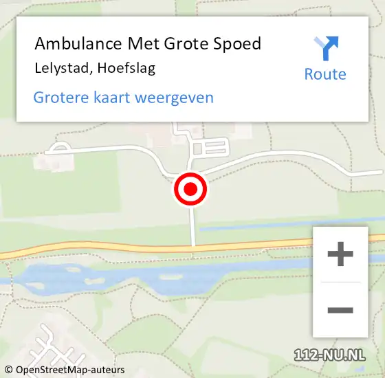 Locatie op kaart van de 112 melding: Ambulance Met Grote Spoed Naar Lelystad, Hoefslag op 16 januari 2019 16:00