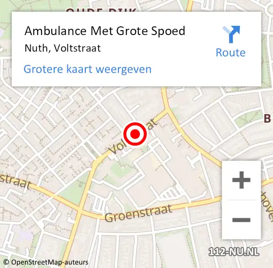 Locatie op kaart van de 112 melding: Ambulance Met Grote Spoed Naar Nuth, Voltstraat op 16 januari 2019 18:08