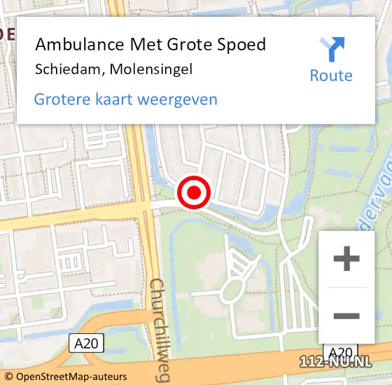 Locatie op kaart van de 112 melding: Ambulance Met Grote Spoed Naar Schiedam, Molensingel op 17 januari 2019 03:40