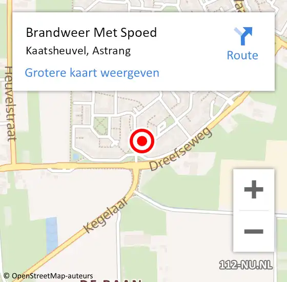 Locatie op kaart van de 112 melding: Brandweer Met Spoed Naar Kaatsheuvel, Astrang op 17 januari 2019 07:37
