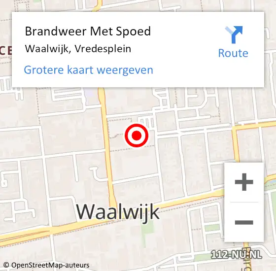 Locatie op kaart van de 112 melding: Brandweer Met Spoed Naar Waalwijk, Vredesplein op 17 januari 2019 07:46