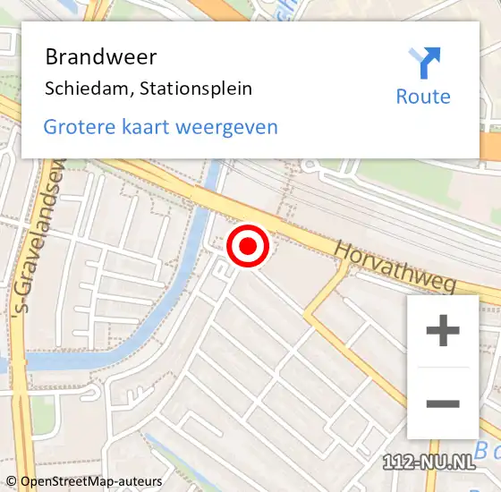 Locatie op kaart van de 112 melding: Brandweer Schiedam, Stationsplein op 17 januari 2019 10:03