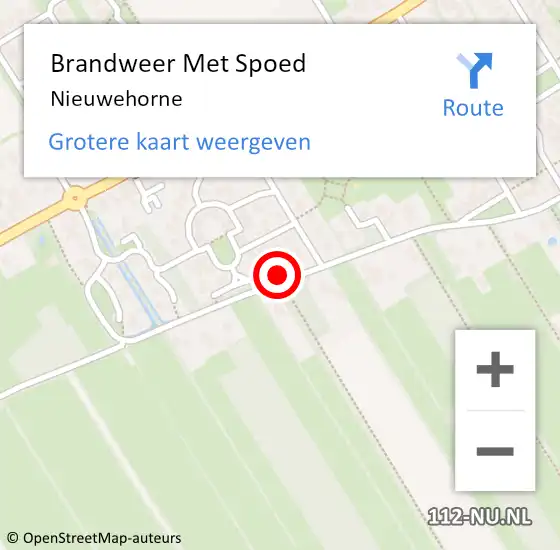Locatie op kaart van de 112 melding: Brandweer Met Spoed Naar Nieuwehorne op 17 januari 2019 11:45