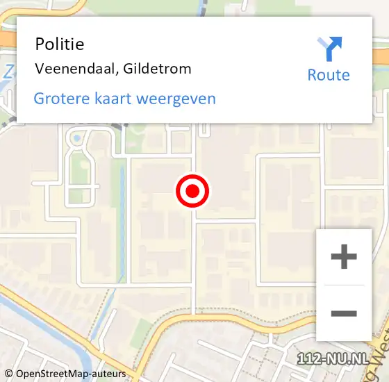 Locatie op kaart van de 112 melding: Politie Veenendaal, Gildetrom op 17 januari 2019 12:05