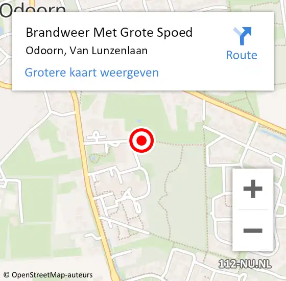 Locatie op kaart van de 112 melding: Brandweer Met Grote Spoed Naar Odoorn, Van Lunzenlaan op 17 januari 2019 12:35