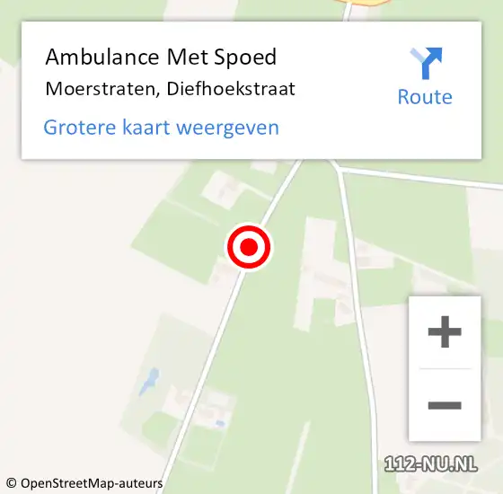 Locatie op kaart van de 112 melding: Ambulance Met Spoed Naar Moerstraten, Diefhoekstraat op 17 januari 2019 15:09