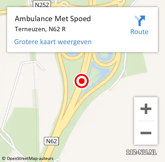 Locatie op kaart van de 112 melding: Ambulance Met Spoed Naar Terneuzen, N62 R op 17 januari 2019 15:36