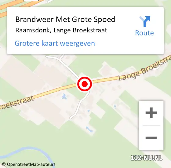 Locatie op kaart van de 112 melding: Brandweer Met Grote Spoed Naar Raamsdonk, Lange Broekstraat op 17 januari 2019 16:10