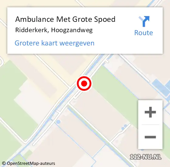 Locatie op kaart van de 112 melding: Ambulance Met Grote Spoed Naar Ridderkerk, Hoogzandweg op 17 januari 2019 18:24