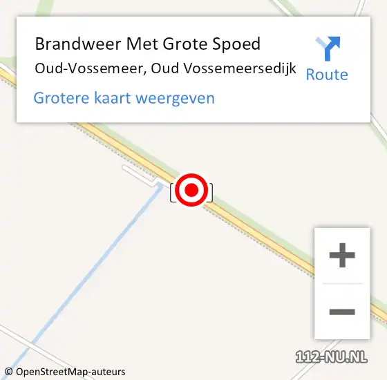 Locatie op kaart van de 112 melding: Brandweer Met Grote Spoed Naar Oud-Vossemeer, Oud Vossemeersedijk op 18 januari 2019 08:31