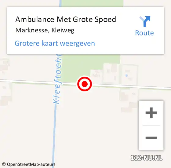 Locatie op kaart van de 112 melding: Ambulance Met Grote Spoed Naar Marknesse, Kleiweg op 18 januari 2019 11:10