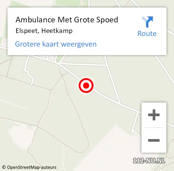 Locatie op kaart van de 112 melding: Ambulance Met Grote Spoed Naar Elspeet, Heetkamp op 18 januari 2019 11:42
