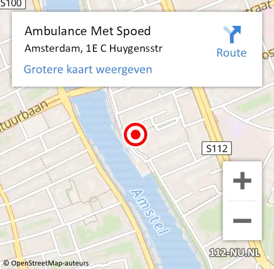 Locatie op kaart van de 112 melding: Ambulance Met Spoed Naar Amsterdam, 1E C Huygensstr op 18 januari 2019 13:08