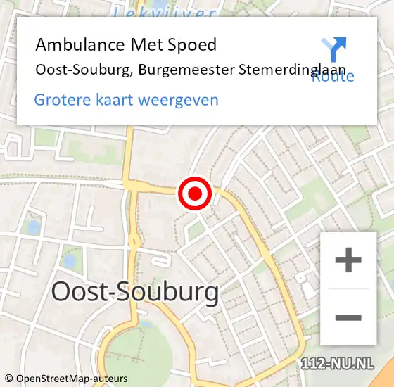 Locatie op kaart van de 112 melding: Ambulance Met Spoed Naar Oost-Souburg, Burgemeester Stemerdinglaan op 18 januari 2019 16:18