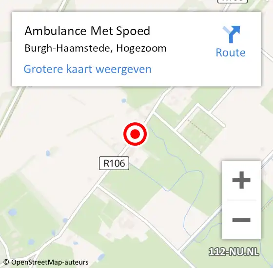 Locatie op kaart van de 112 melding: Ambulance Met Spoed Naar Burgh-Haamstede, Hogezoom op 18 januari 2019 16:33
