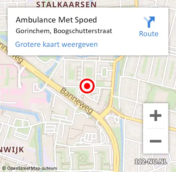Locatie op kaart van de 112 melding: Ambulance Met Spoed Naar Gorinchem, Boogschutterstraat op 19 januari 2019 07:58