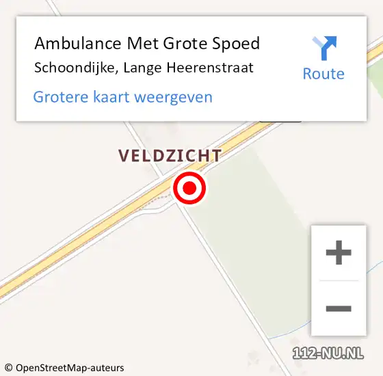 Locatie op kaart van de 112 melding: Ambulance Met Grote Spoed Naar Schoondijke, Lange Heerenstraat op 19 januari 2019 17:38