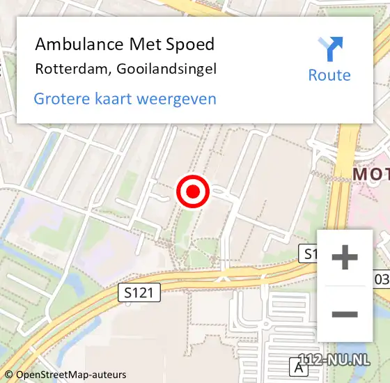 Locatie op kaart van de 112 melding: Ambulance Met Spoed Naar Rotterdam, Gooilandsingel op 19 januari 2019 18:18