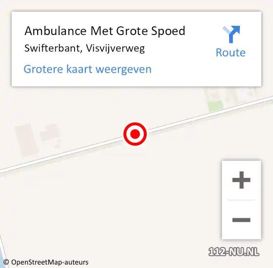 Locatie op kaart van de 112 melding: Ambulance Met Grote Spoed Naar Swifterbant, Visvijverweg op 19 januari 2019 23:47