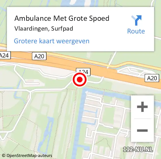 Locatie op kaart van de 112 melding: Ambulance Met Grote Spoed Naar Vlaardingen, Surfpad op 20 januari 2019 01:34