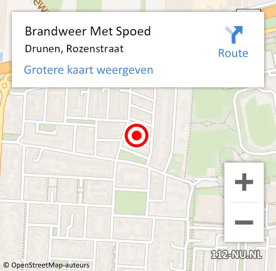 Locatie op kaart van de 112 melding: Brandweer Met Spoed Naar Drunen, Rozenstraat op 20 januari 2019 10:03