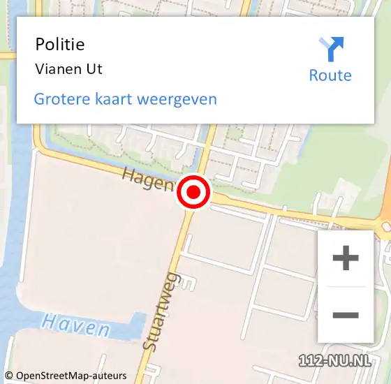 Locatie op kaart van de 112 melding: Politie Vianen Ut op 20 januari 2019 10:32