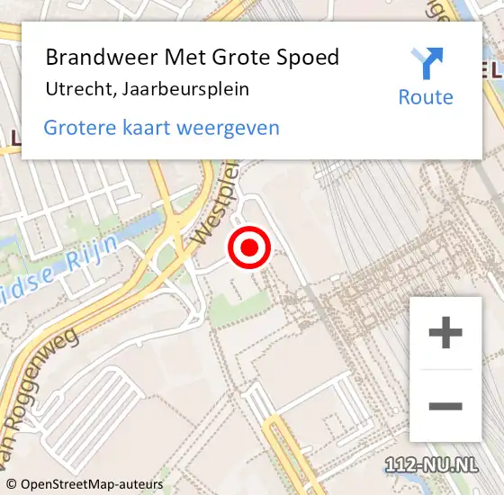 Locatie op kaart van de 112 melding: Brandweer Met Grote Spoed Naar Utrecht, Jaarbeursplein op 20 januari 2019 11:18