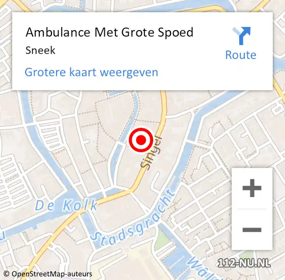 Locatie op kaart van de 112 melding: Ambulance Met Grote Spoed Naar Sneek op 20 januari 2019 11:52