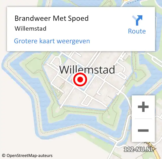 Locatie op kaart van de 112 melding: Brandweer Met Spoed Naar Willemstad op 20 januari 2019 13:08