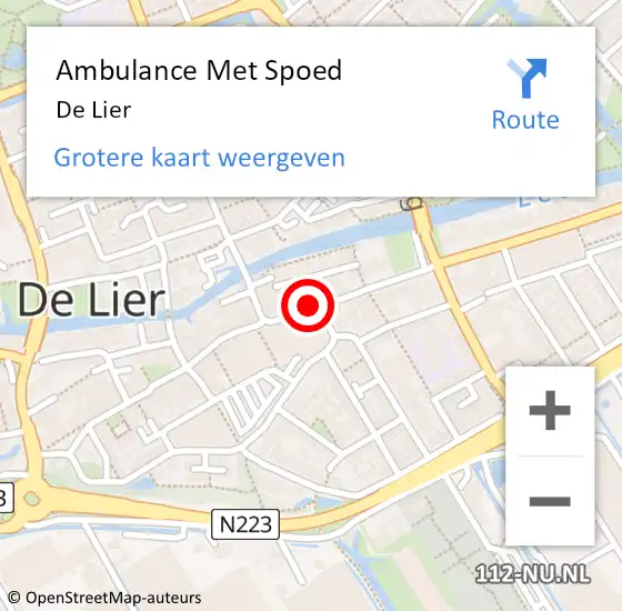 Locatie op kaart van de 112 melding: Ambulance Met Spoed Naar De Lier op 20 januari 2019 14:37
