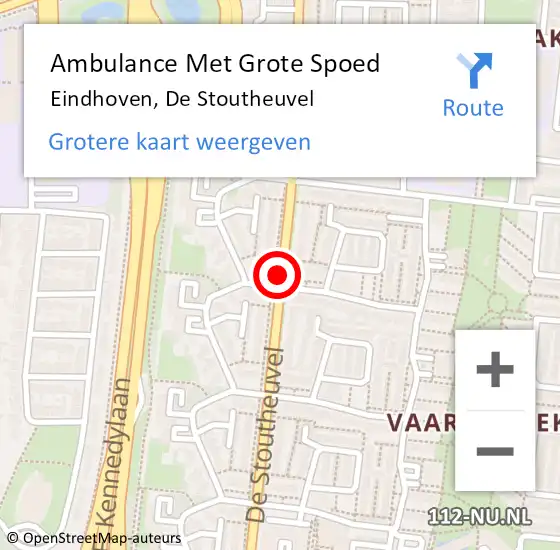 Locatie op kaart van de 112 melding: Ambulance Met Grote Spoed Naar Eindhoven, De Stoutheuvel op 20 januari 2019 20:03