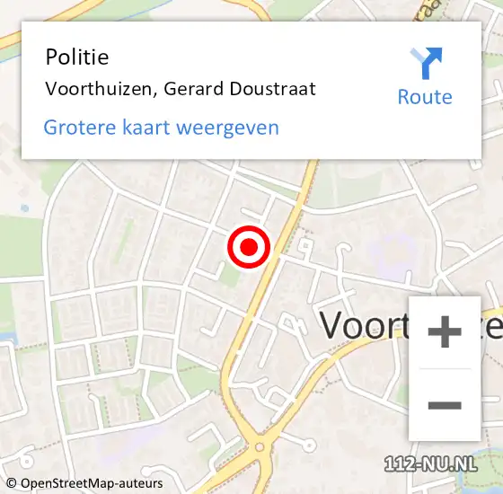 Locatie op kaart van de 112 melding: Politie Voorthuizen, Gerard Doustraat op 21 januari 2019 01:47
