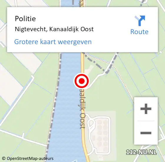Locatie op kaart van de 112 melding: Politie Nigtevecht, Kanaaldijk Oost op 21 januari 2019 06:47