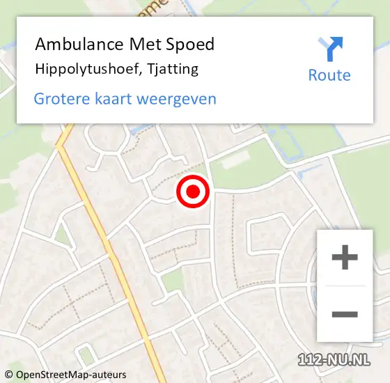 Locatie op kaart van de 112 melding: Ambulance Met Spoed Naar Hippolytushoef, Tjatting op 21 januari 2019 07:27
