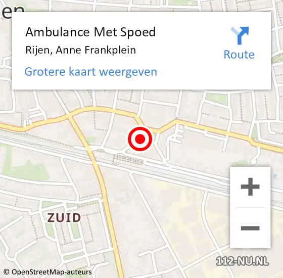 Locatie op kaart van de 112 melding: Ambulance Met Spoed Naar Rijen, Anne Frankplein op 21 januari 2019 11:24