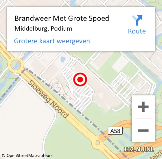 Locatie op kaart van de 112 melding: Brandweer Met Grote Spoed Naar Middelburg, Podium op 21 januari 2019 11:43