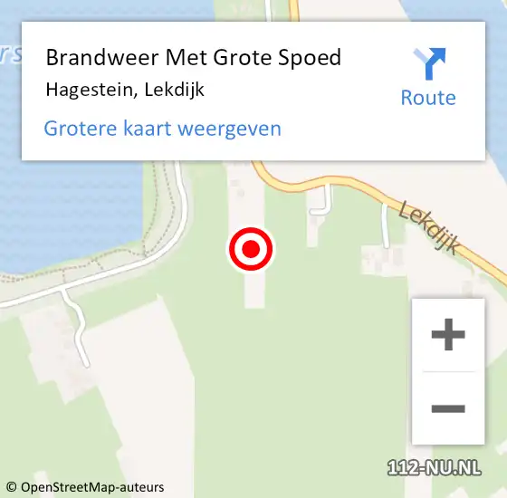 Locatie op kaart van de 112 melding: Brandweer Met Grote Spoed Naar Hagestein, Lekdijk op 21 januari 2019 13:47