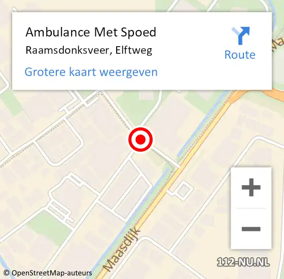 Locatie op kaart van de 112 melding: Ambulance Met Spoed Naar Raamsdonksveer, Elftweg op 21 januari 2019 13:49