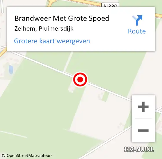 Locatie op kaart van de 112 melding: Brandweer Met Grote Spoed Naar Zelhem, Pluimersdijk op 21 januari 2019 23:11