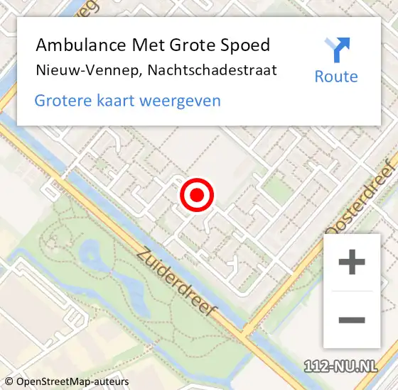 Locatie op kaart van de 112 melding: Ambulance Met Grote Spoed Naar Nieuw-Vennep, Nachtschadestraat op 22 januari 2019 07:36