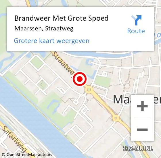 Locatie op kaart van de 112 melding: Brandweer Met Grote Spoed Naar Maarssen, Straatweg op 22 januari 2019 11:16