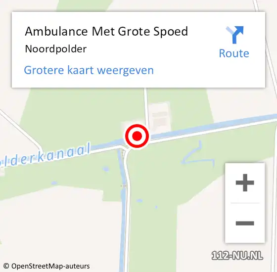 Locatie op kaart van de 112 melding: Ambulance Met Grote Spoed Naar Noordpolder op 22 januari 2019 11:26