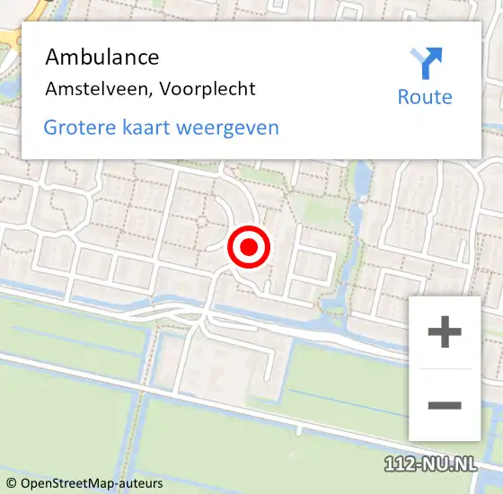 Locatie op kaart van de 112 melding: Ambulance Amstelveen, Voorplecht op 22 januari 2019 14:12