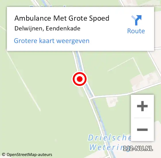 Locatie op kaart van de 112 melding: Ambulance Met Grote Spoed Naar Delwijnen, Eendenkade op 22 januari 2019 14:58