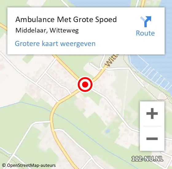 Locatie op kaart van de 112 melding: Ambulance Met Grote Spoed Naar Middelaar, Witteweg op 22 januari 2019 16:28