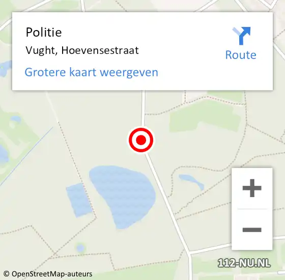 Locatie op kaart van de 112 melding: Politie Vught, Hoevensestraat op 22 januari 2019 18:30