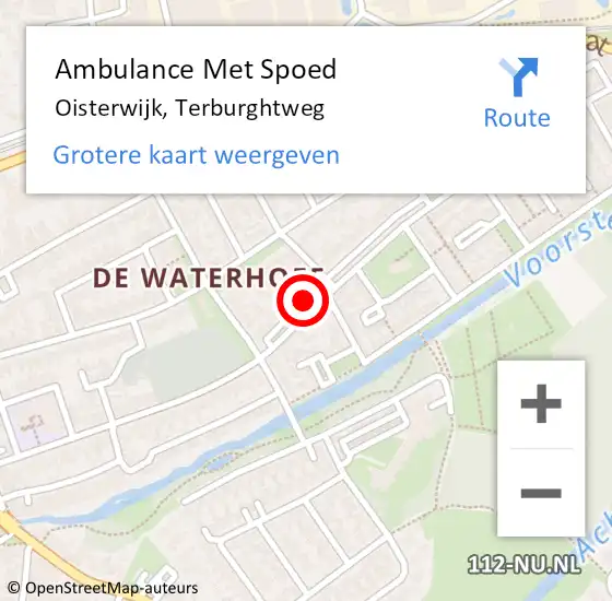 Locatie op kaart van de 112 melding: Ambulance Met Spoed Naar Oisterwijk, Terburghtweg op 22 januari 2019 18:40